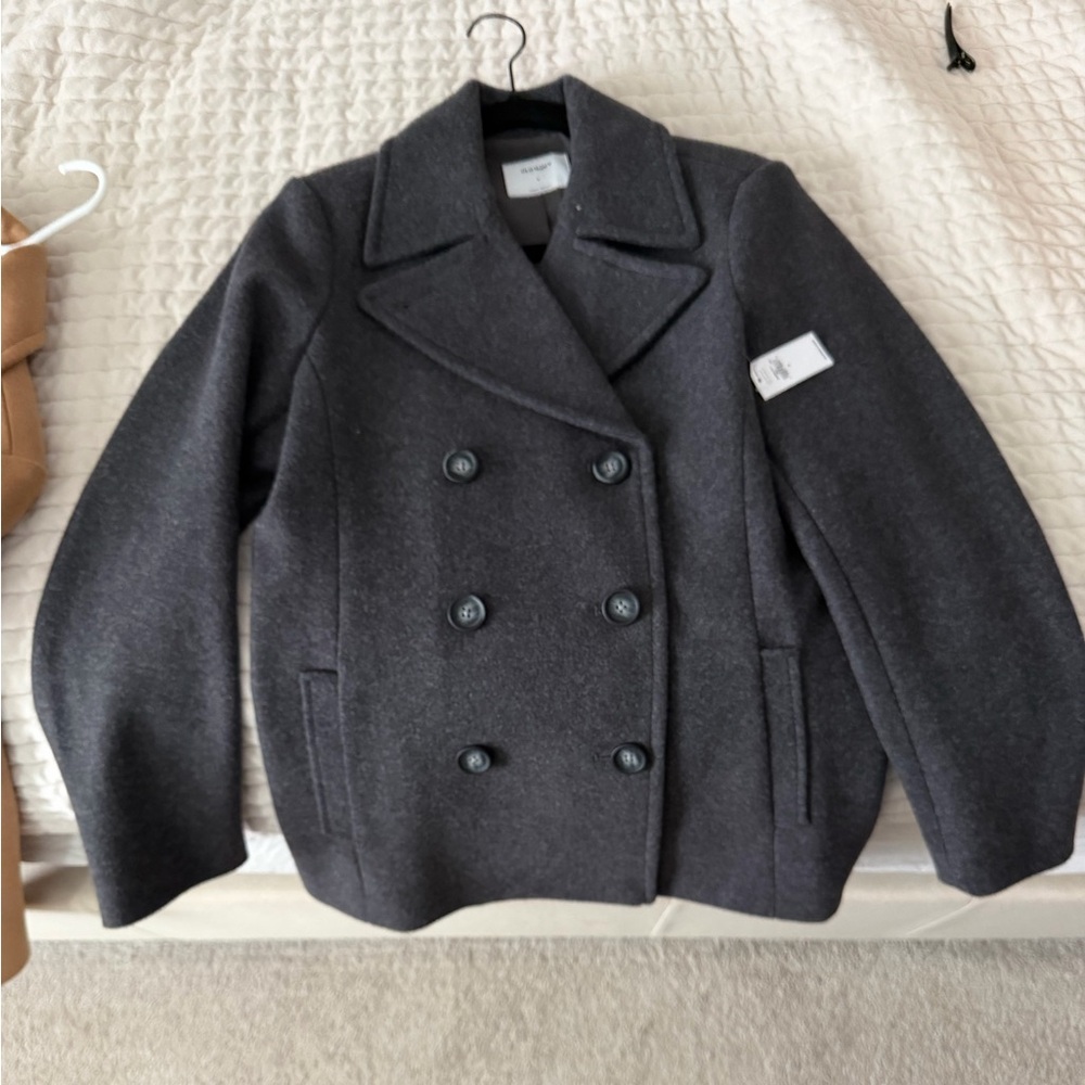 Old Navy Women's Grey Double-Breasted Pea Coat